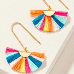 Stella & Dot Multicolor Coco Statement Fan Earrings